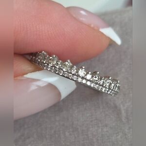 10k Diamond Tiara Crown Ring ✨️ Size 7.25 ✨️ Anniversary/Valentine/Stacking 🩷